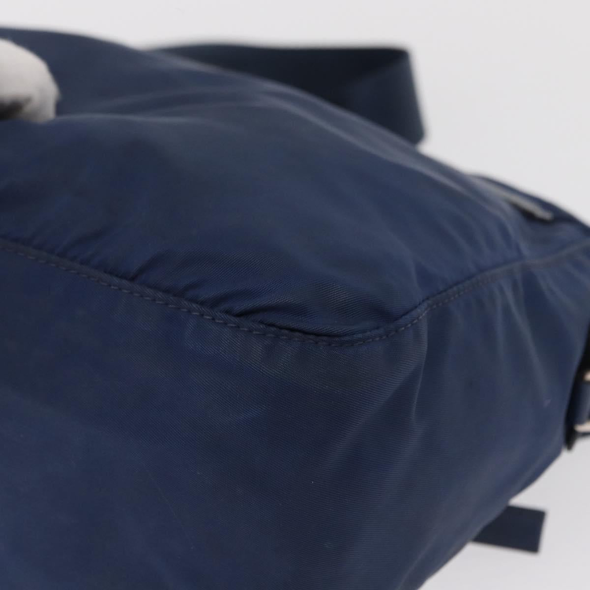 PRADA Shoulder Bag Nylon Navy Silver Auth mr1779