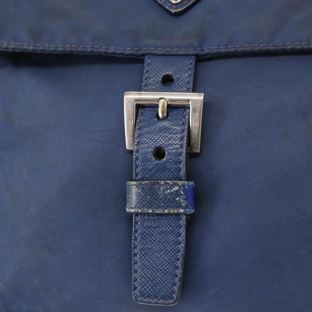 PRADA Shoulder Bag Nylon Navy Silver Auth mr1779