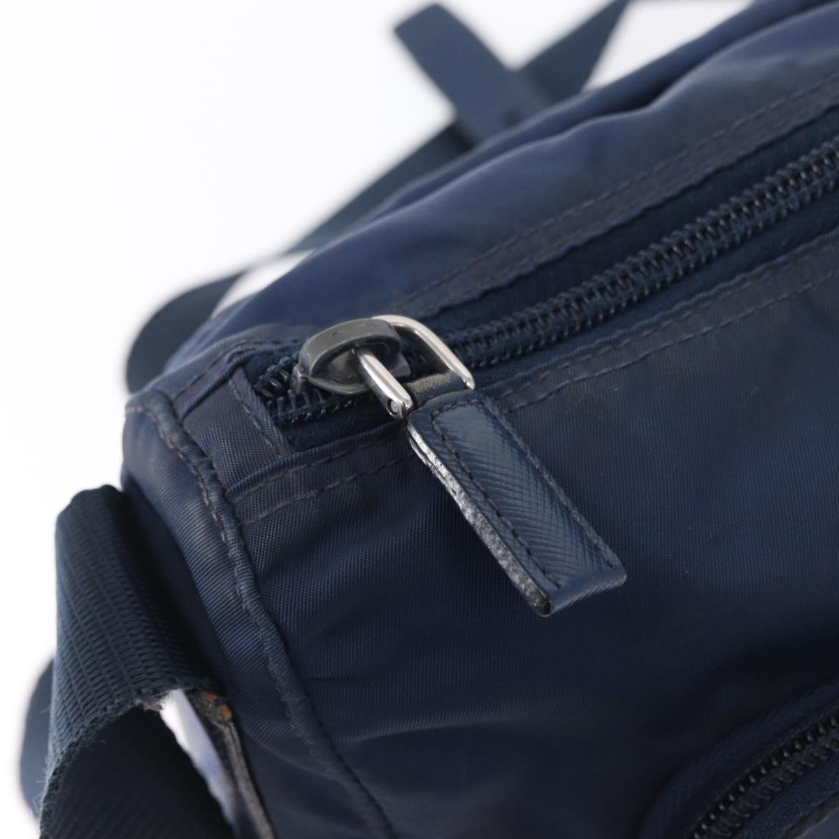 PRADA Shoulder Bag Nylon Navy Silver Auth mr1779