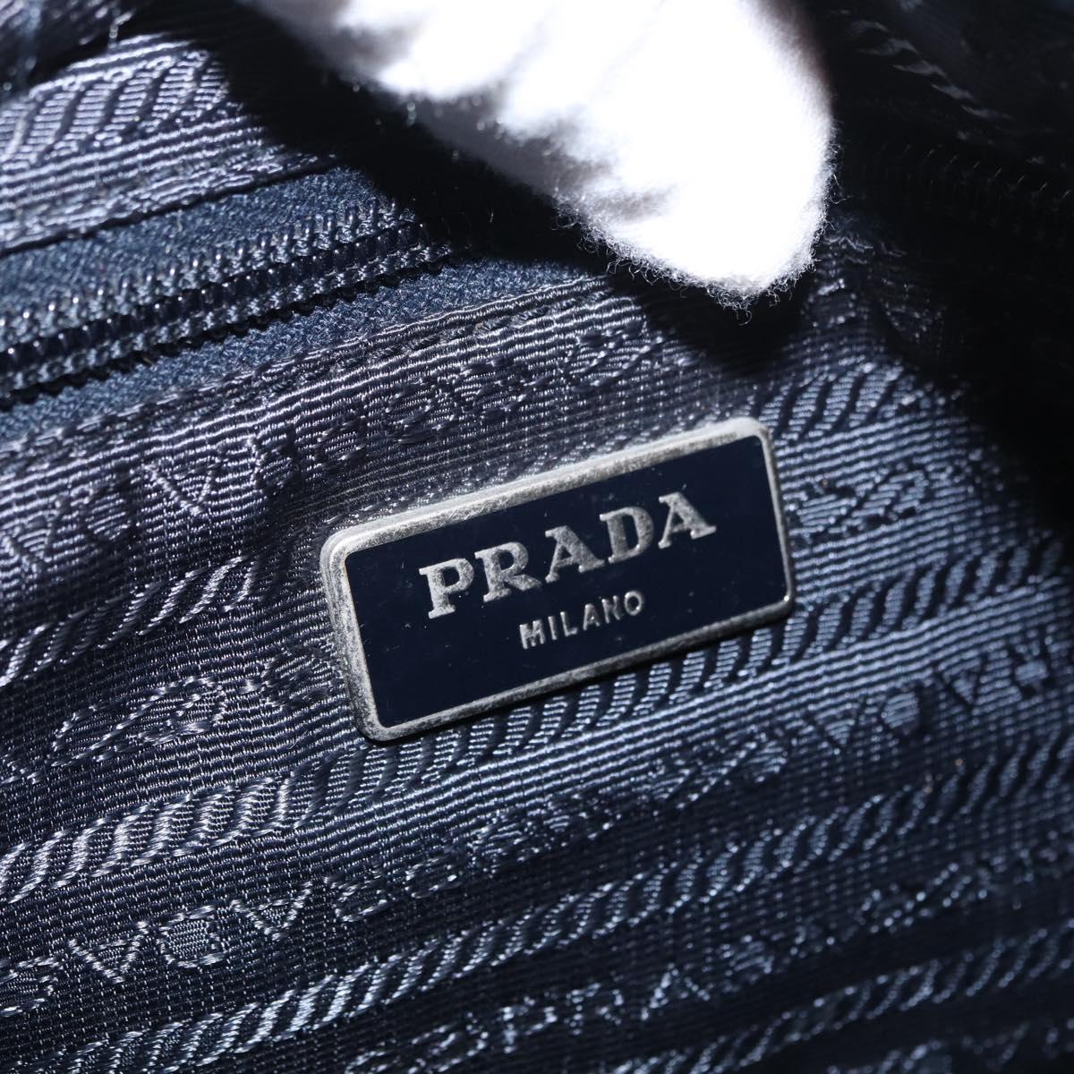 PRADA Shoulder Bag Nylon Navy Silver Auth mr1779