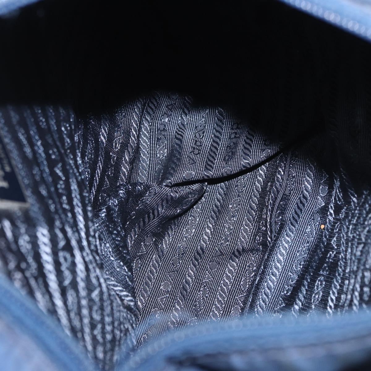 PRADA Shoulder Bag Nylon Navy Silver Auth mr1779