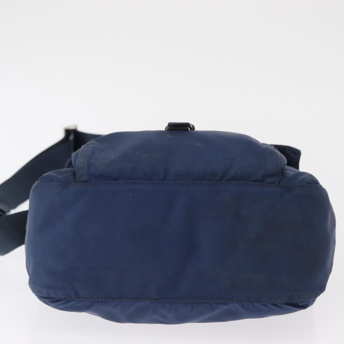 PRADA Shoulder Bag Nylon Navy Silver Auth mr1779