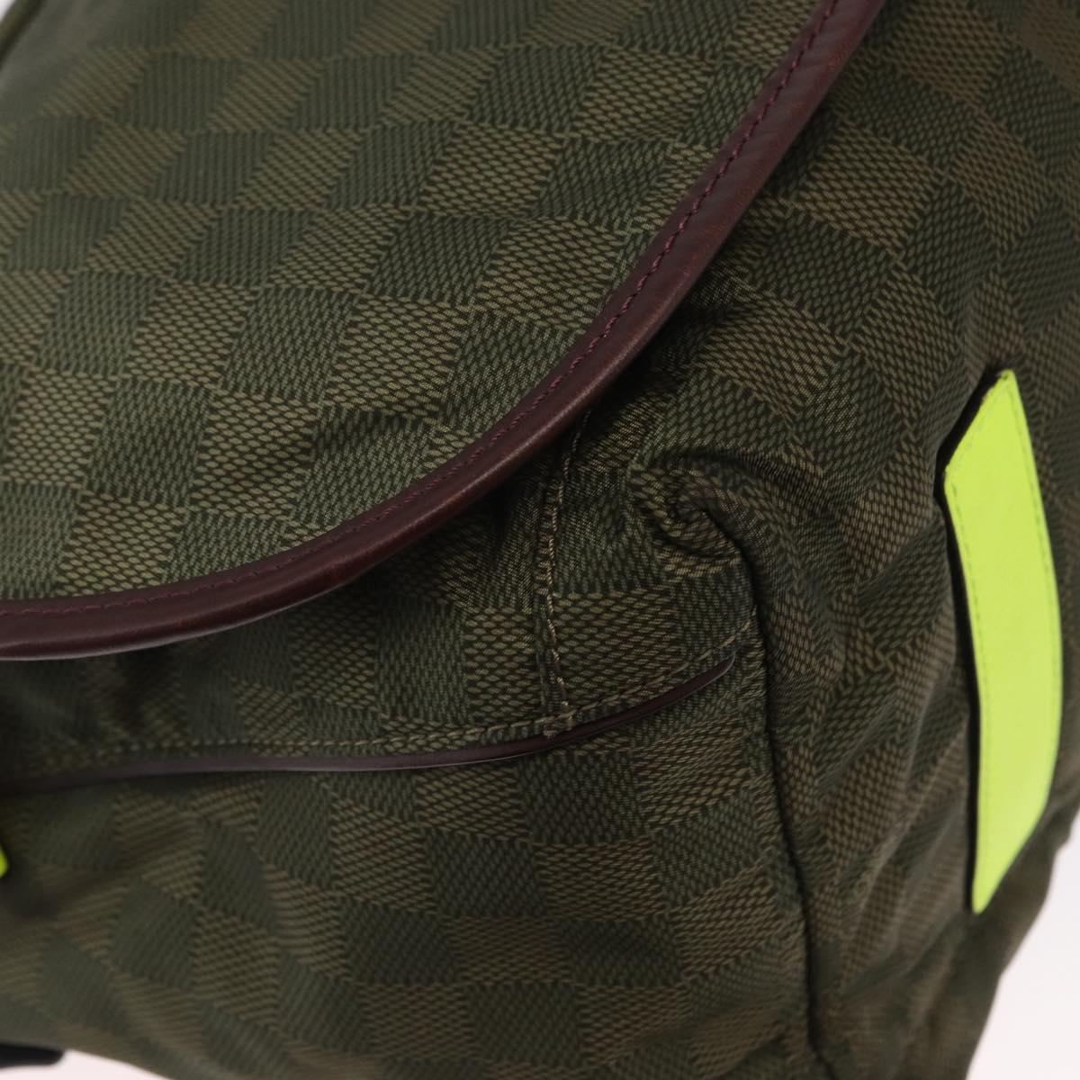 LOUIS VUITTON Damier Challenge Nylon Messenger bag Bag Khaki N41239 Auth mr1791