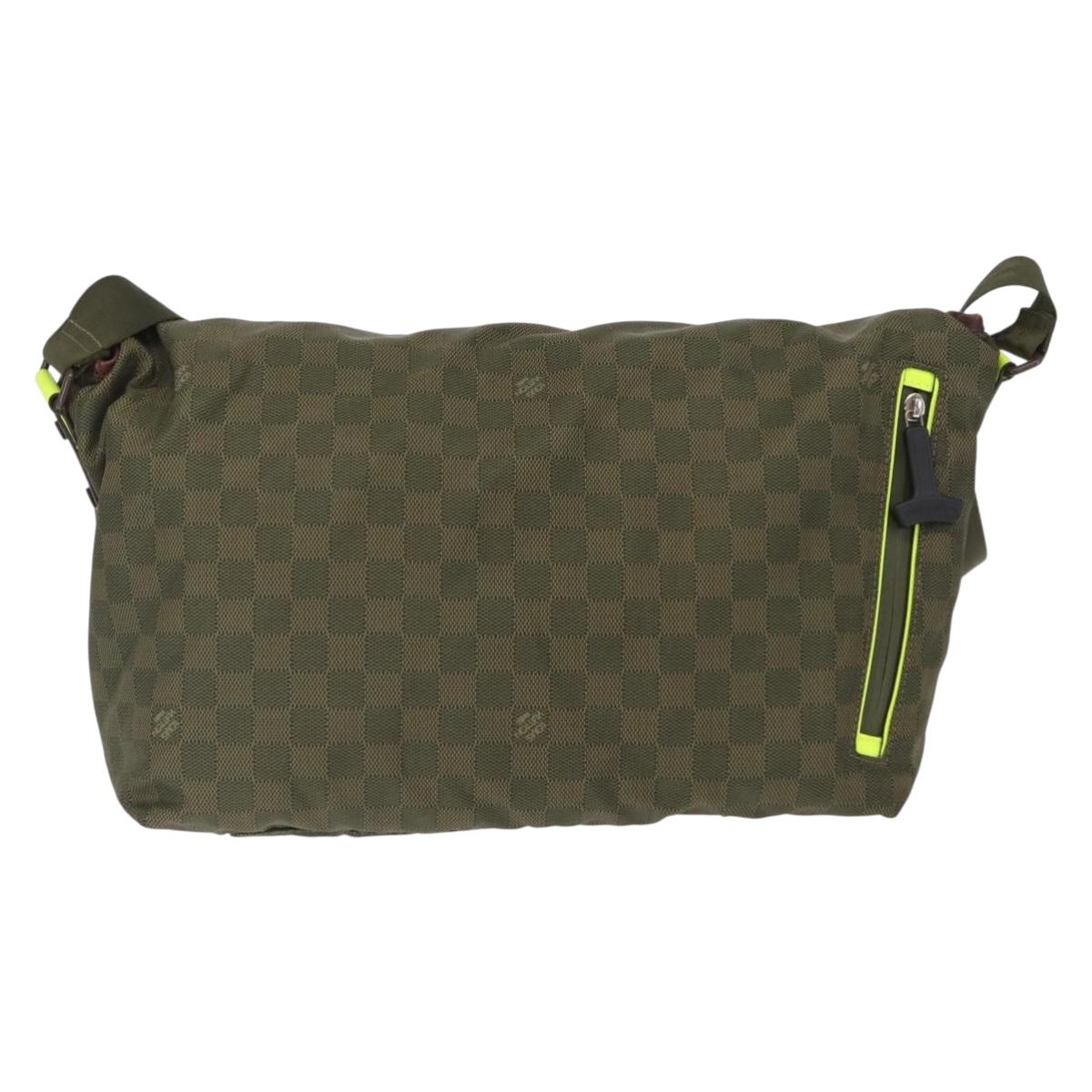 LOUIS VUITTON Damier Challenge Nylon Messenger bag Bag Khaki N41239 Auth mr1791