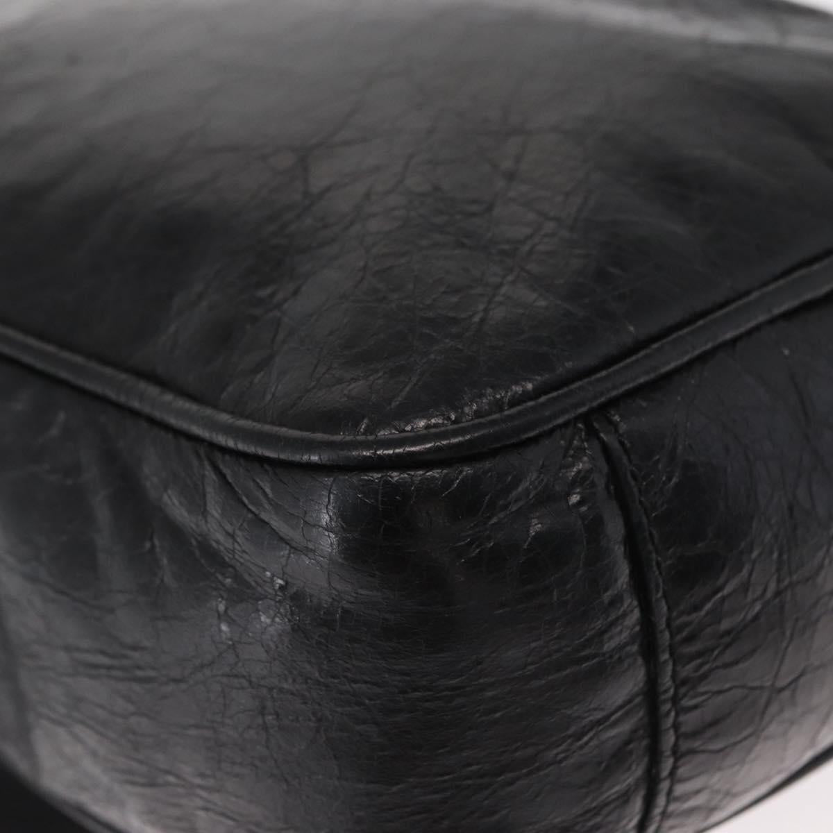 BALENCIAGA Classic Reporter Shoulder Bag Leather Black Auth mr1795