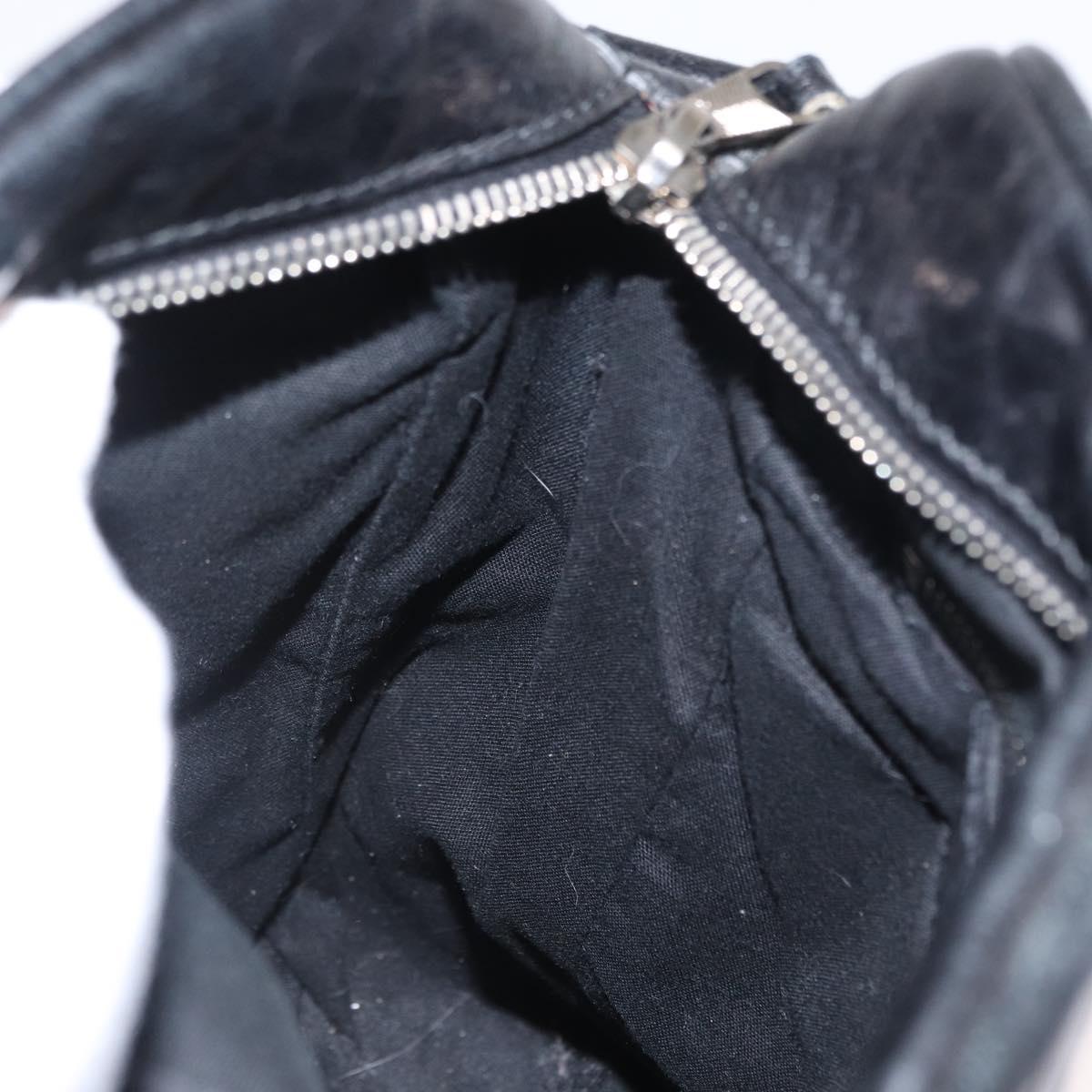 BALENCIAGA Classic Reporter Shoulder Bag Leather Black Auth mr1795