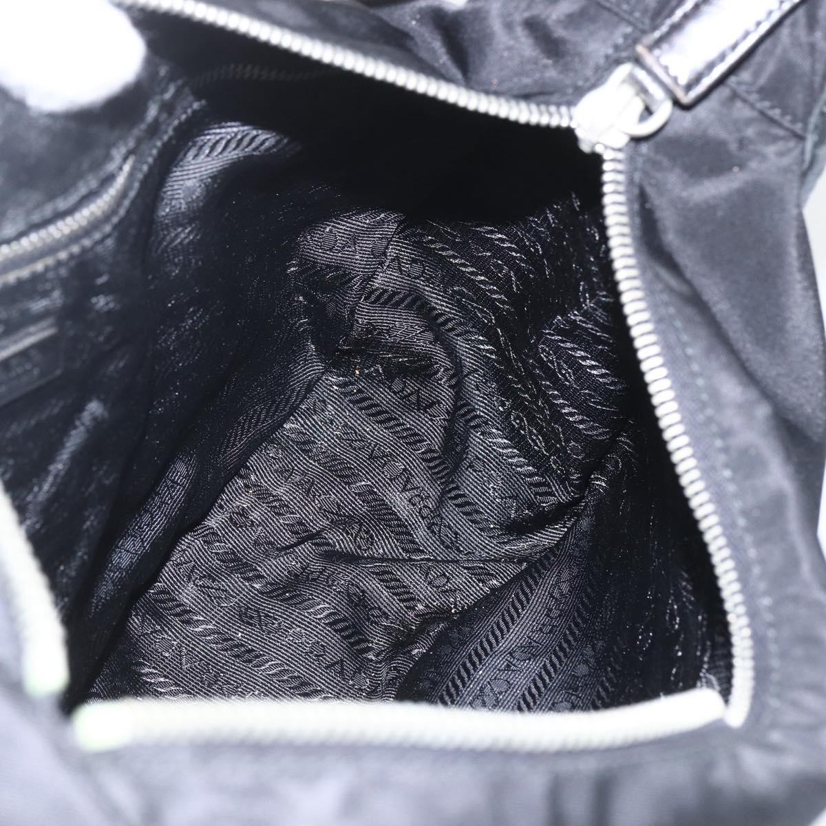PRADA Accessory Pouch Nylon Black Silver Auth mr1799