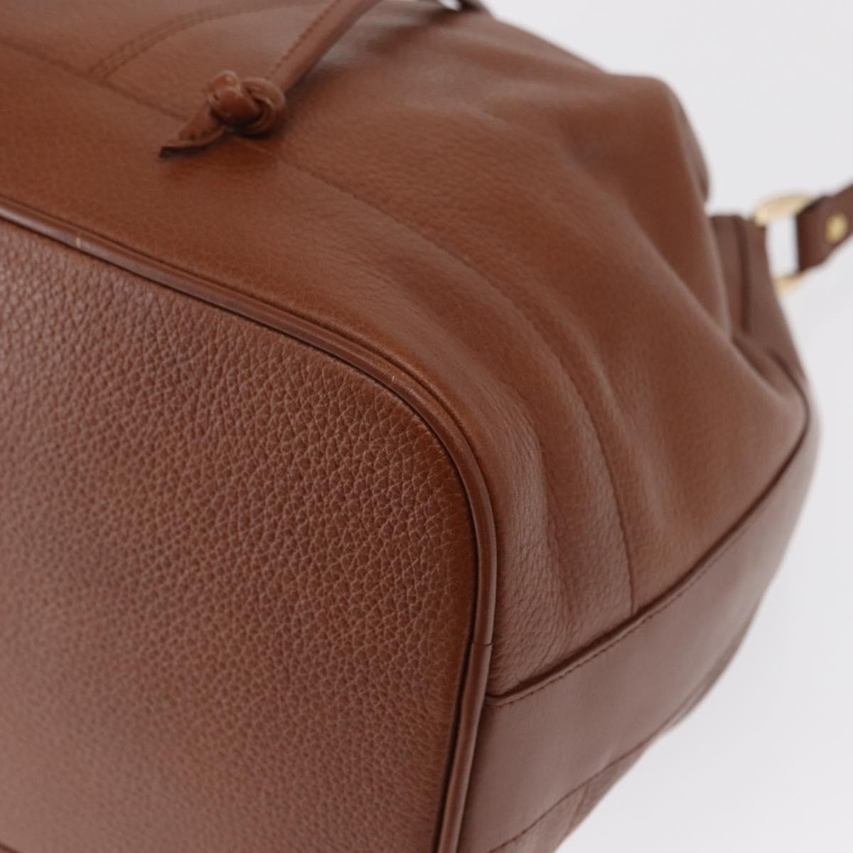 Burberrys Purse Shoulder Bag Leather Brown Gold Auth mr1802