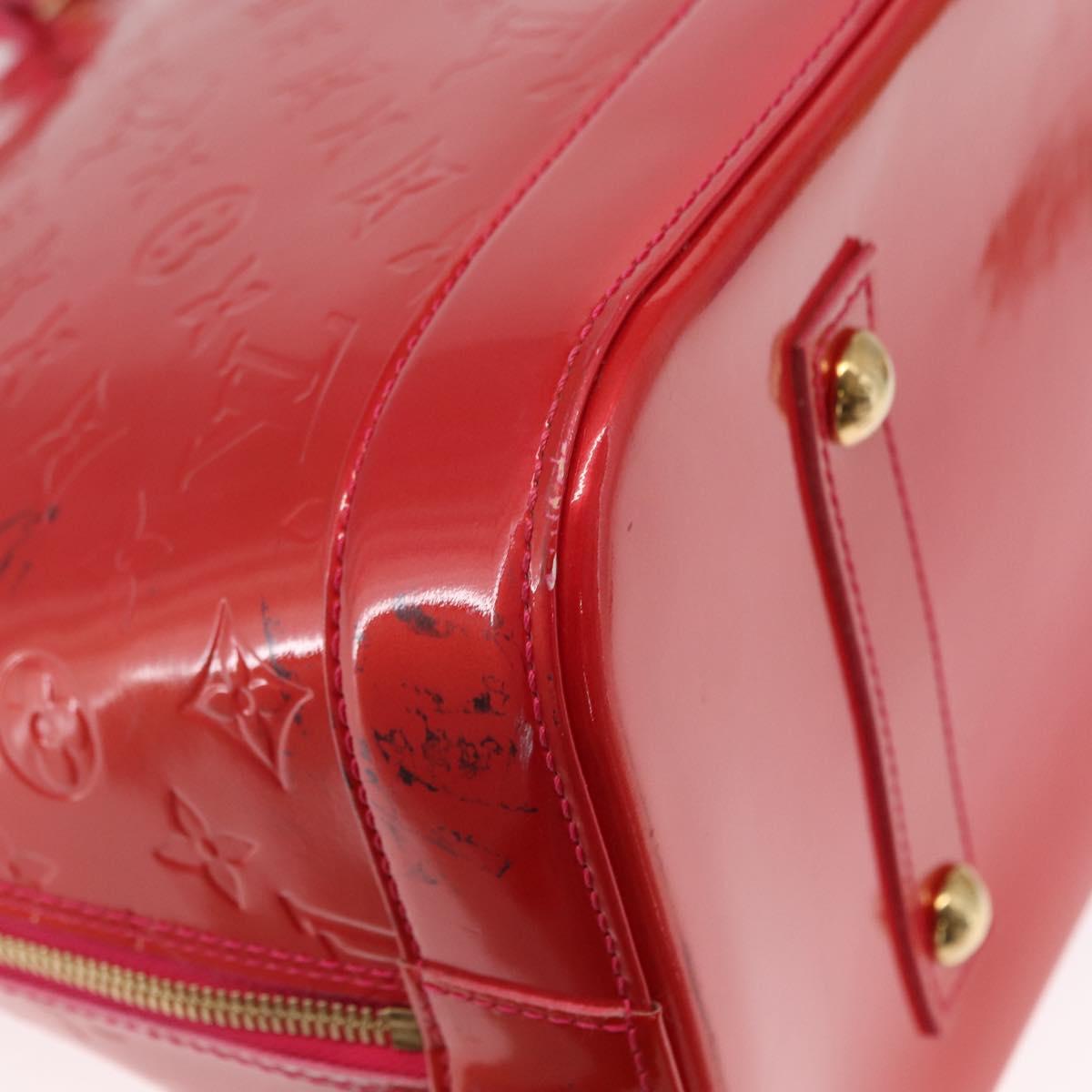 LOUIS VUITTON Monogram Vernis Alma GM Hand Bag Rose Pop M93625 LV Auth mr1803