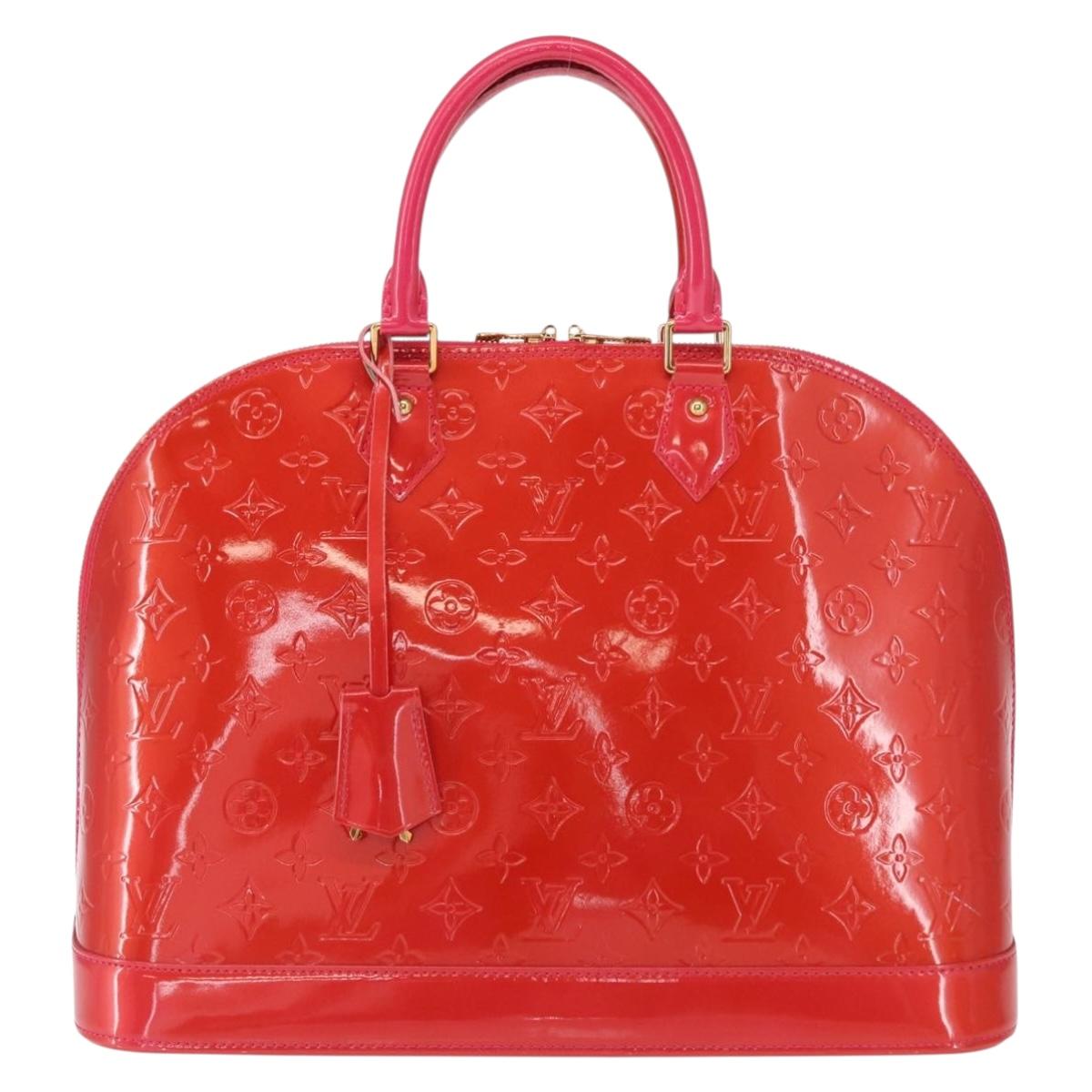 LOUIS VUITTON Monogram Vernis Alma GM Hand Bag Rose Pop M93625 LV Auth mr1803