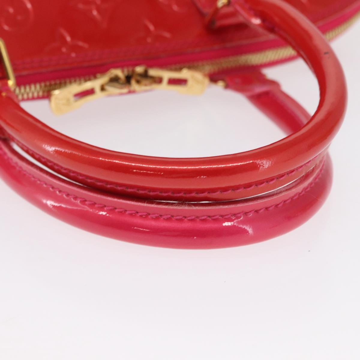 LOUIS VUITTON Monogram Vernis Alma GM Hand Bag Rose Pop M93625 LV Auth mr1803