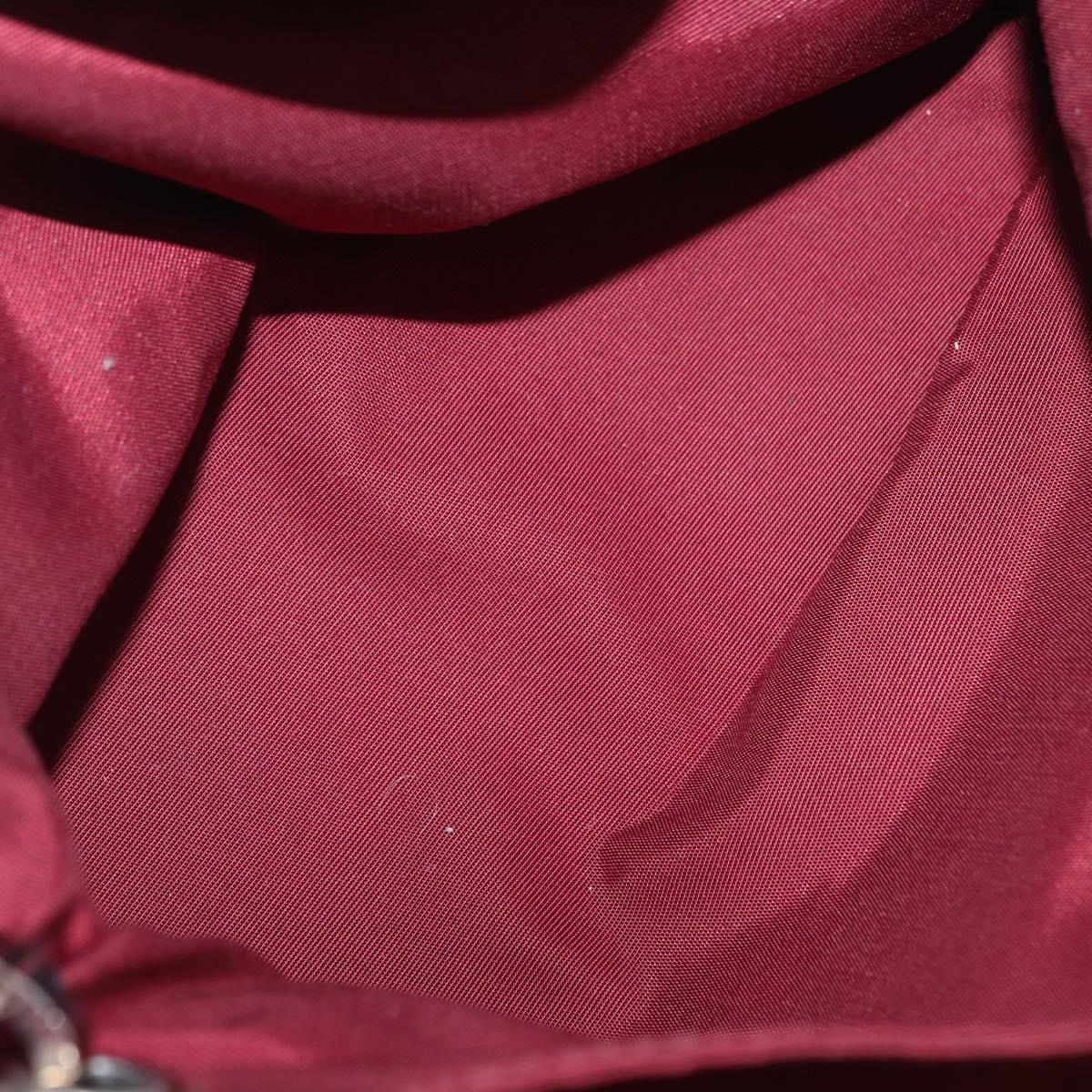 Christian Dior Canage Chain Shoulder Bag Patent leather Red Silver Auth mr1804