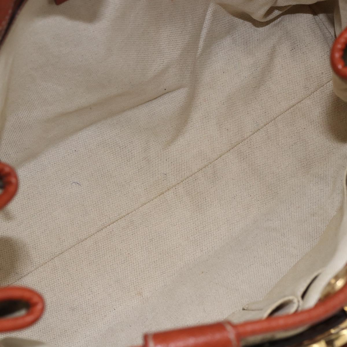 GUCCI GG Canvas Hand Bag Beige Gold 247183 Auth mr1815