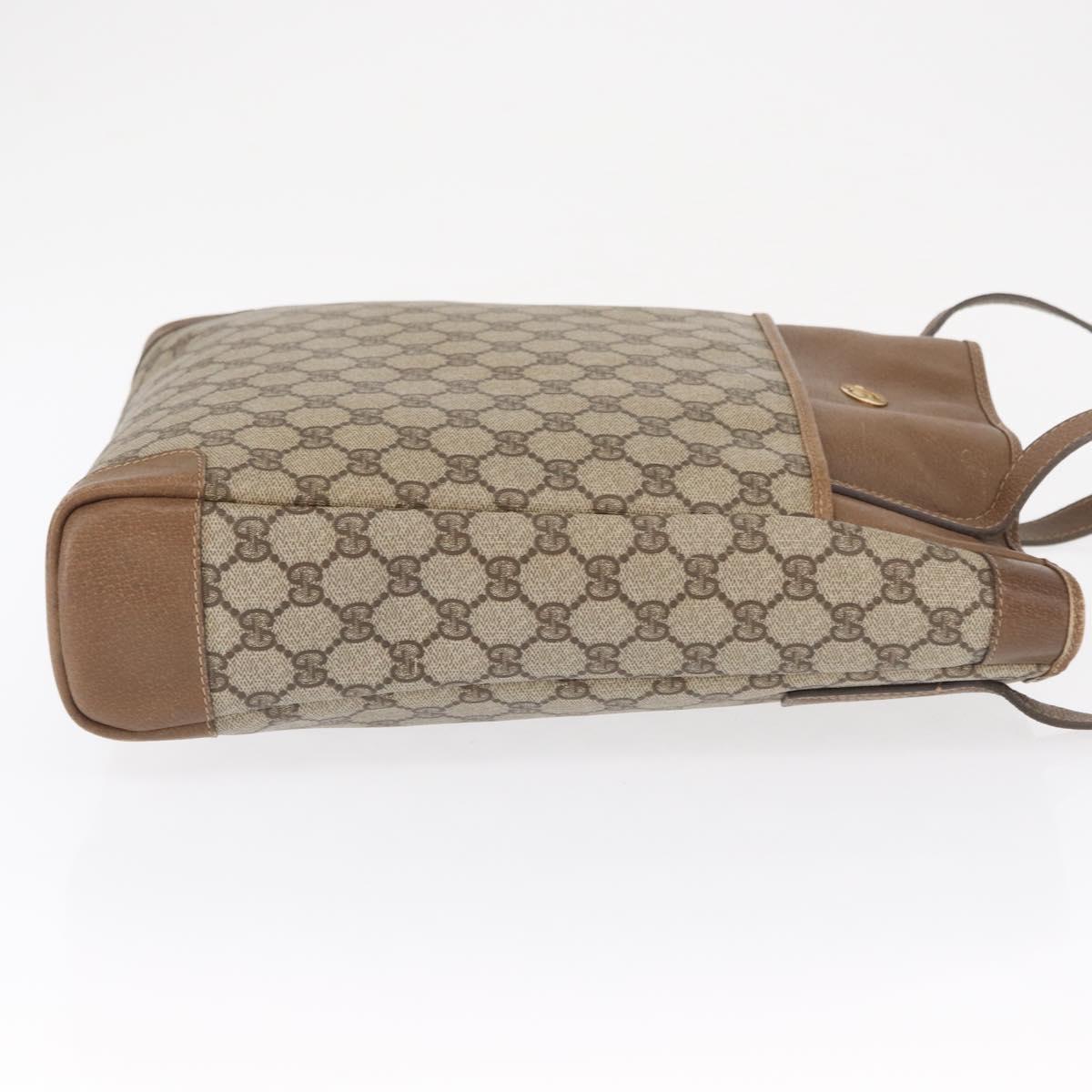 GUCCI GG Supreme Tote Bag PVC Beige Gold 002 115 0035 Auth mr1816