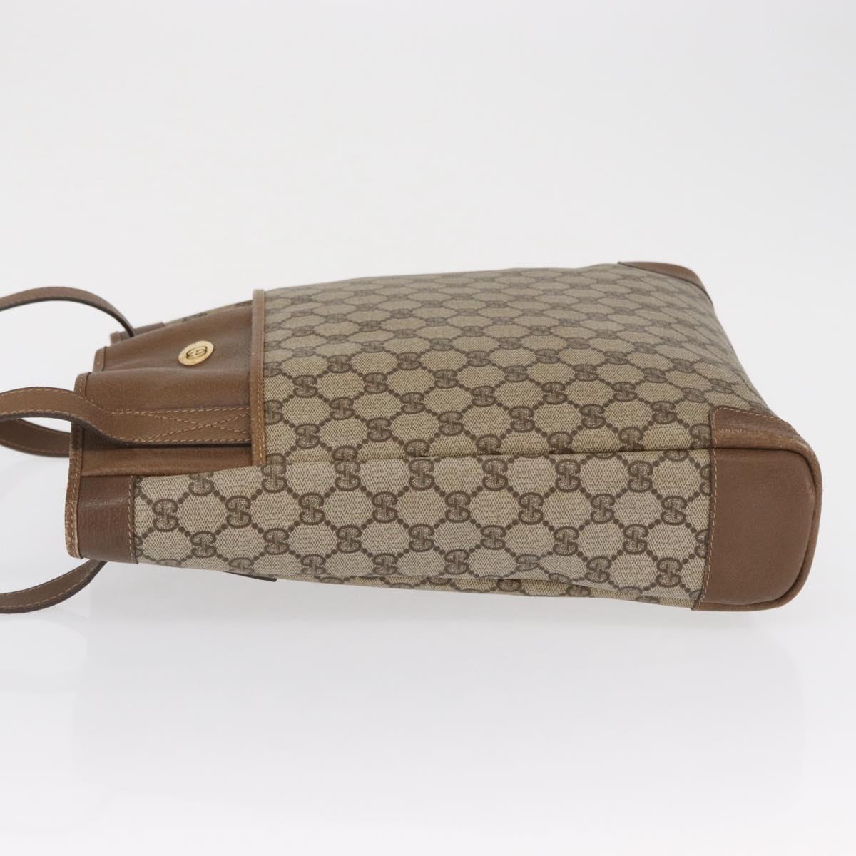 GUCCI GG Supreme Tote Bag PVC Beige Gold 002 115 0035 Auth mr1816