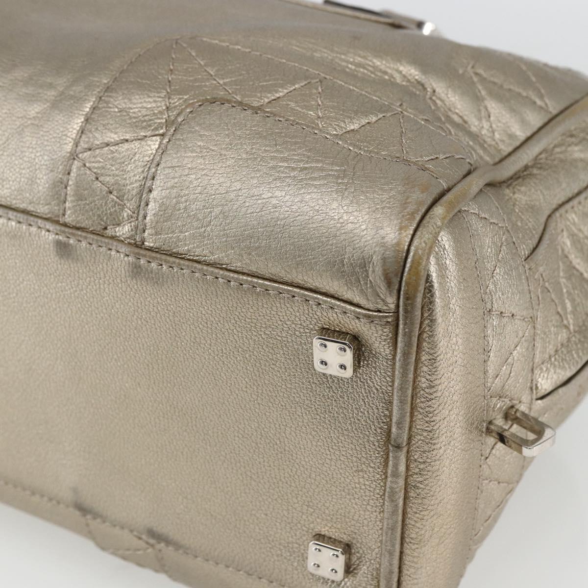 LOEWE Anagram Americana 28 Hand Bag Leather Gold Auth mr1819