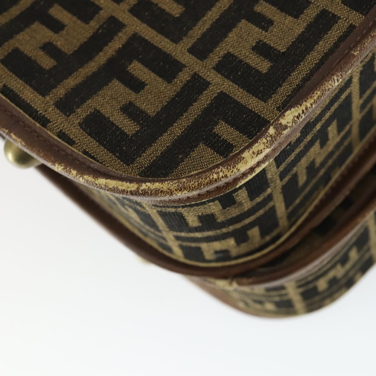 FENDI Zucca Canvas Garment Cover Brown Black gold Auth mr1832