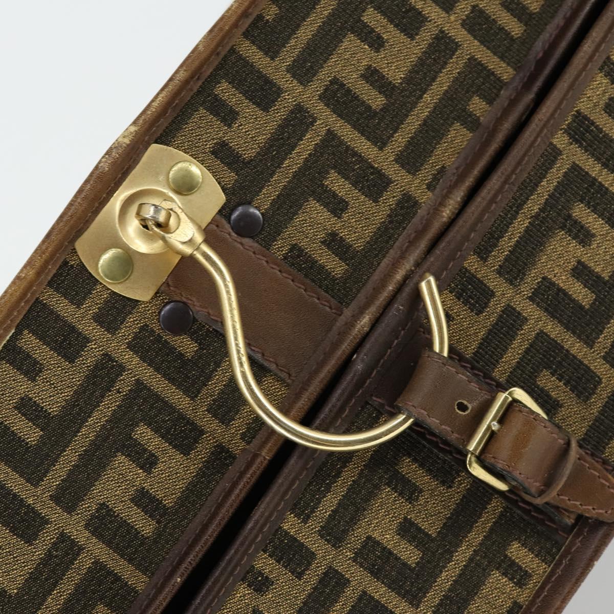 FENDI Zucca Canvas Garment Cover Brown Black gold Auth mr1832