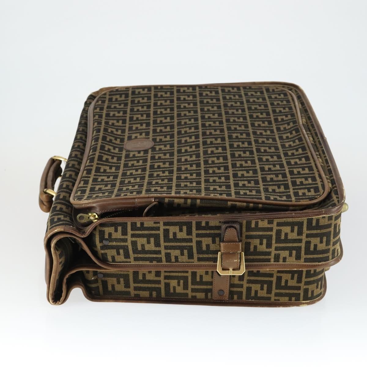 FENDI Zucca Canvas Garment Cover Brown Black gold Auth mr1832