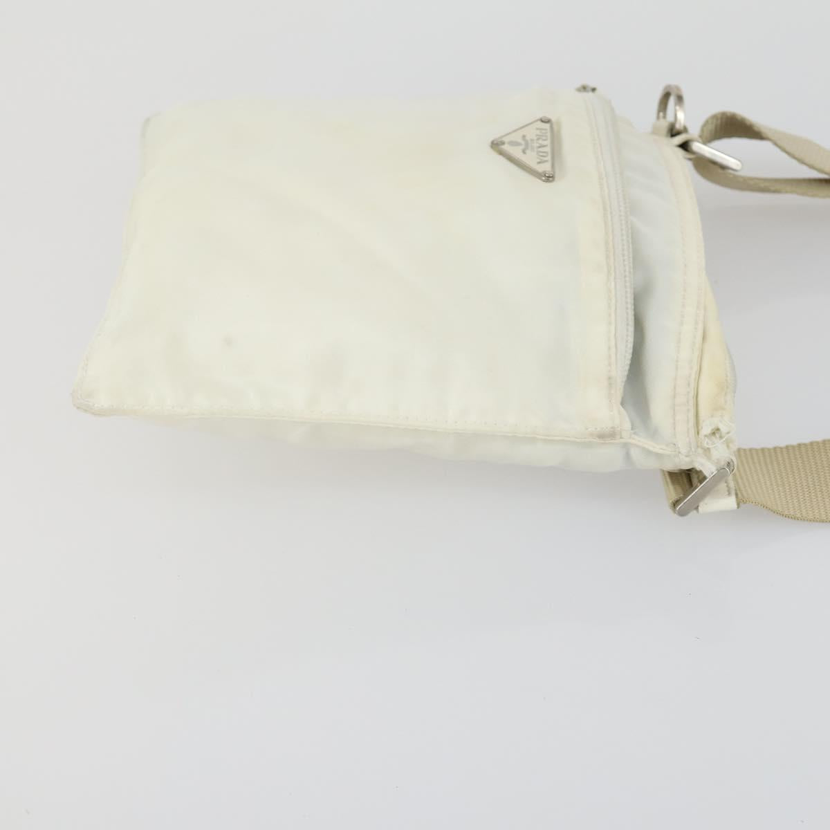 PRADA Shoulder Bag Nylon 2 Set White Beige Auth mr1838
