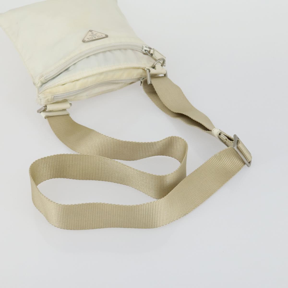 PRADA Shoulder Bag Nylon 2 Set White Beige Auth mr1838