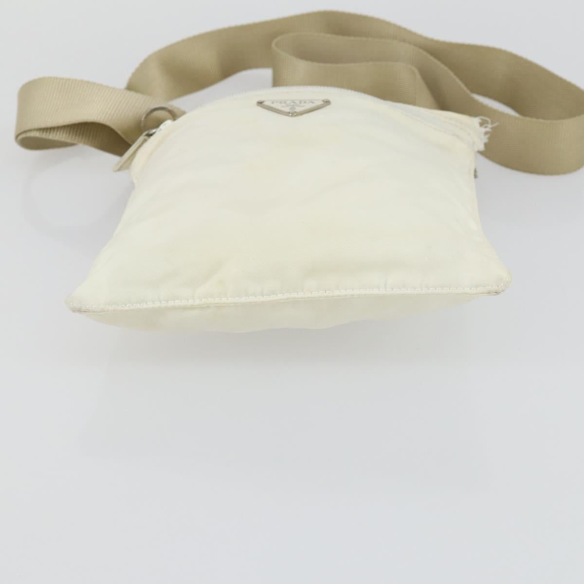 PRADA Shoulder Bag Nylon 2 Set White Beige Auth mr1838