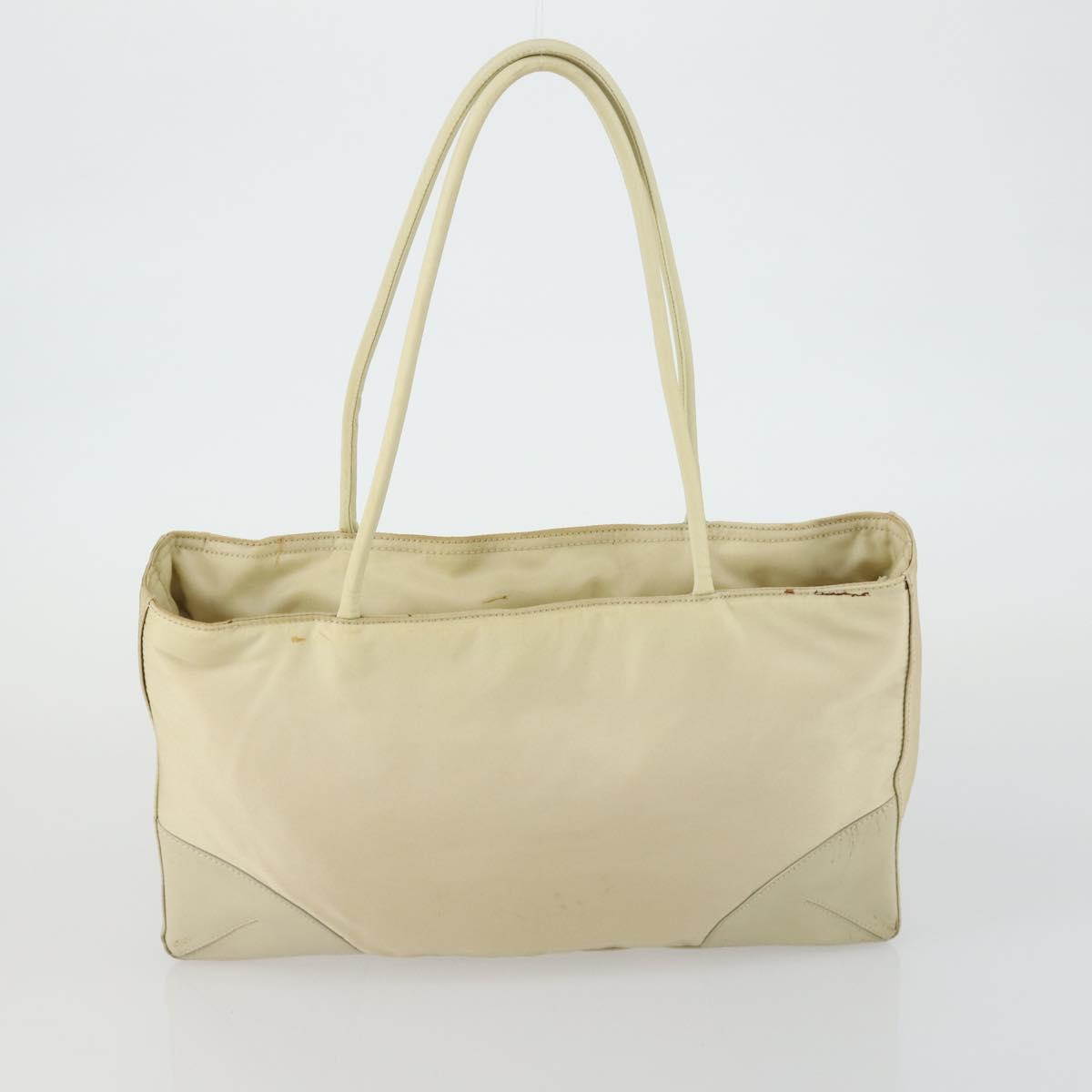 PRADA Shoulder Bag Nylon 2 Set White Beige Auth mr1838