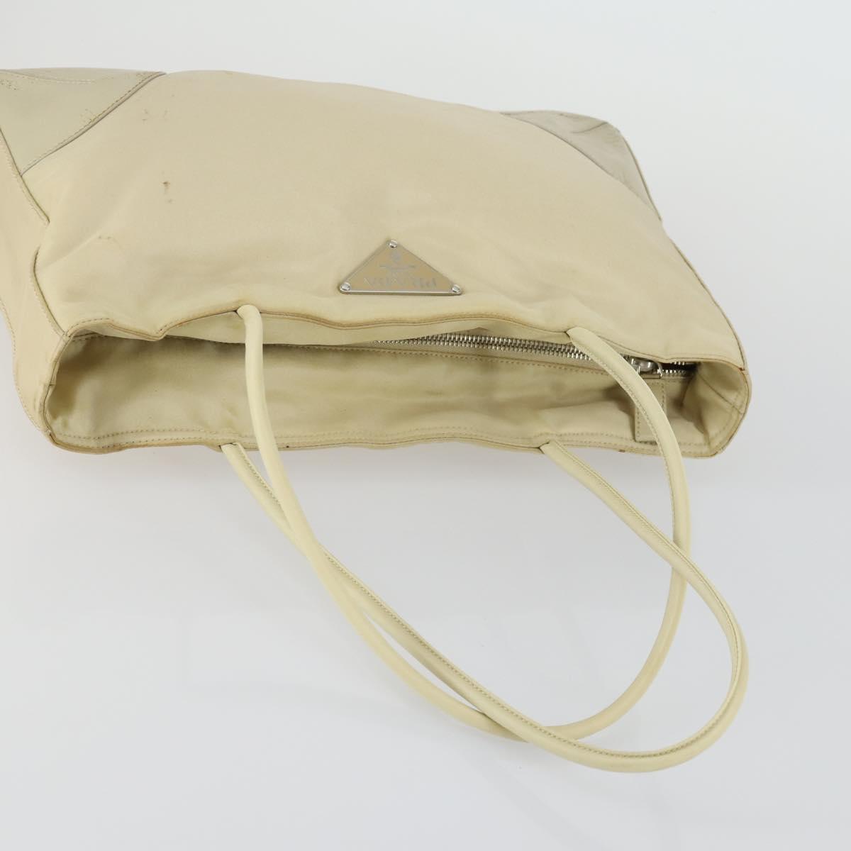 PRADA Shoulder Bag Nylon 2 Set White Beige Auth mr1838