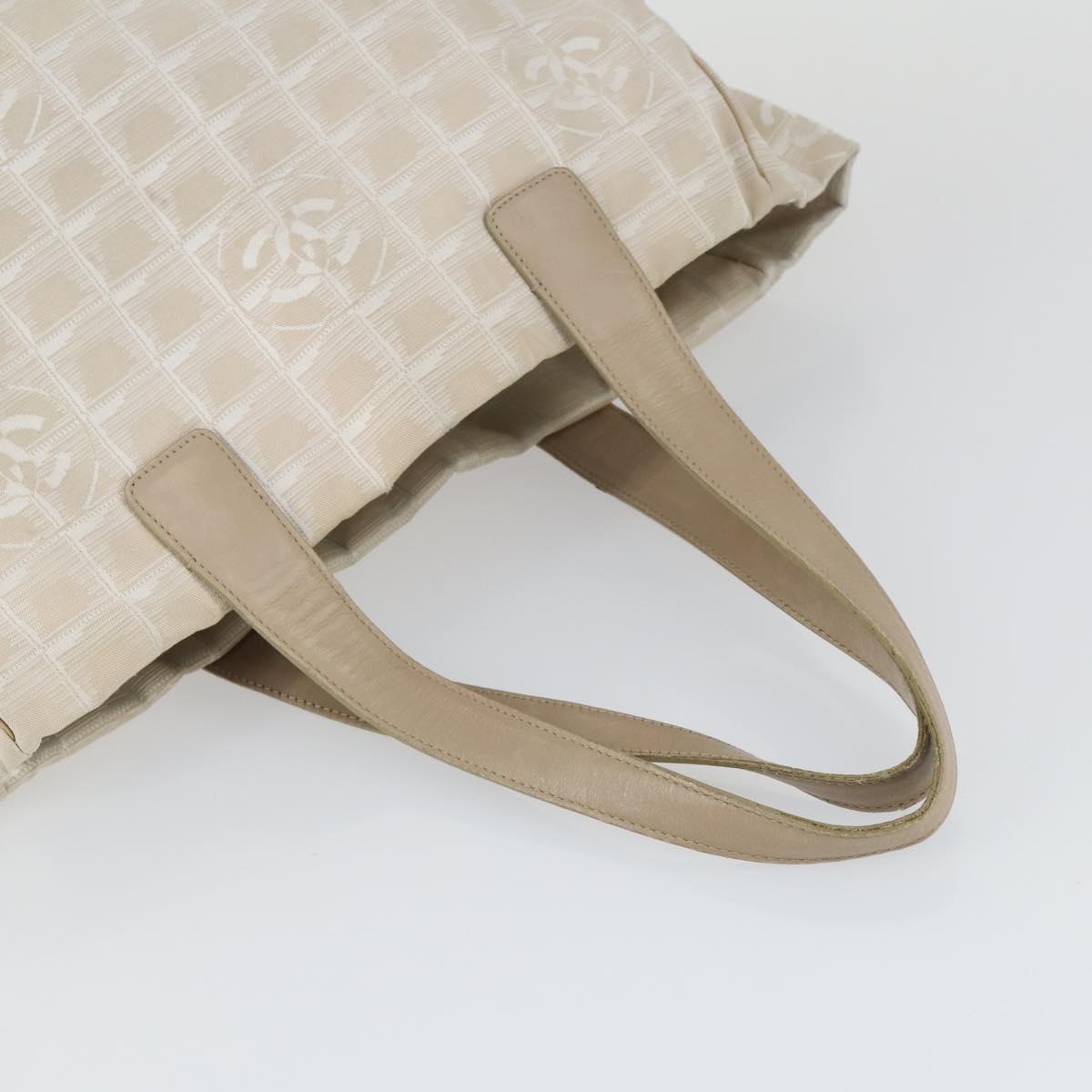 CHANEL New Travel line Tote Bag Nylon 2 Set Pink Beige CC Auth mr1839