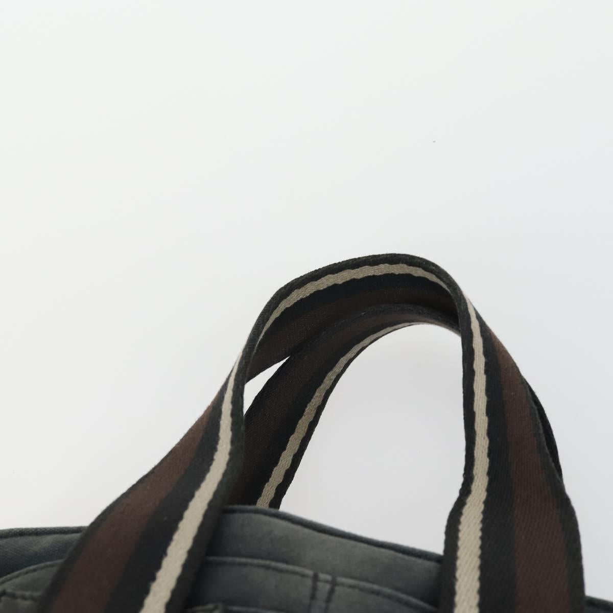 HERMES Trocha Horizontal Tote Bag Canvas 2 Set Gray Black Auth mr1843
