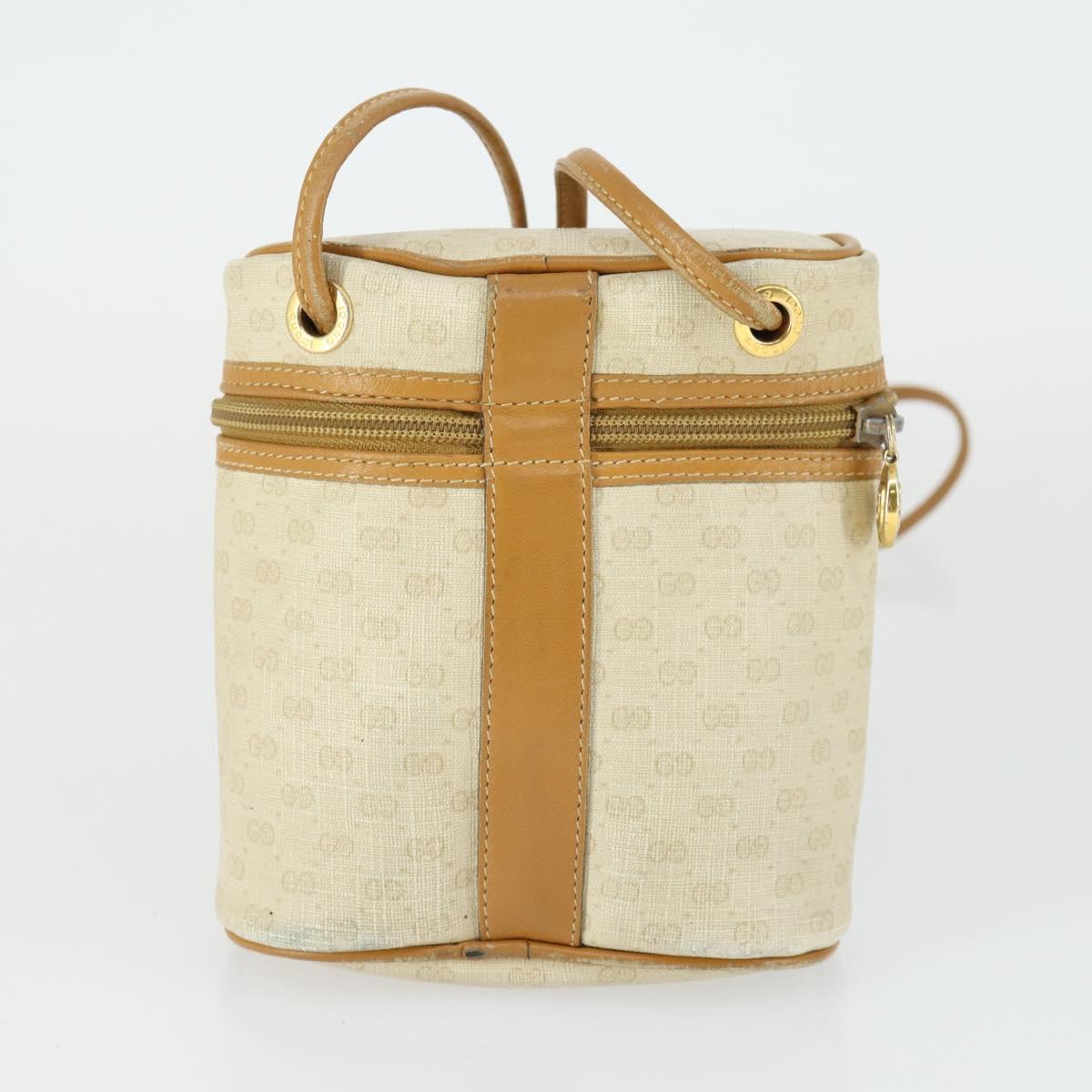 GUCCI Micro GG Supreme Shoulder Bag PVC Leather 4 Set Beige Black Auth mr1844