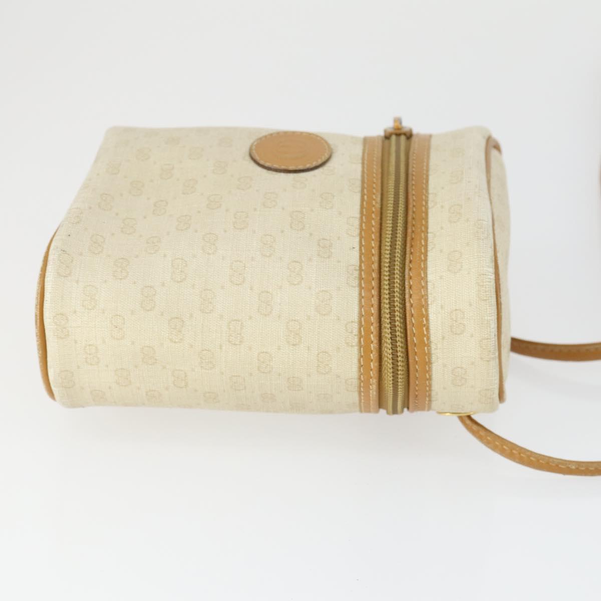 GUCCI Micro GG Supreme Shoulder Bag PVC Leather 4 Set Beige Black Auth mr1844