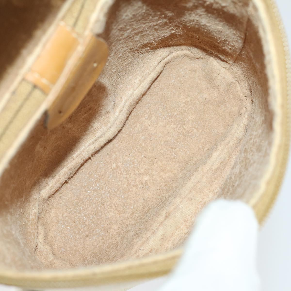 GUCCI Micro GG Supreme Shoulder Bag PVC Leather 4 Set Beige Black Auth mr1844