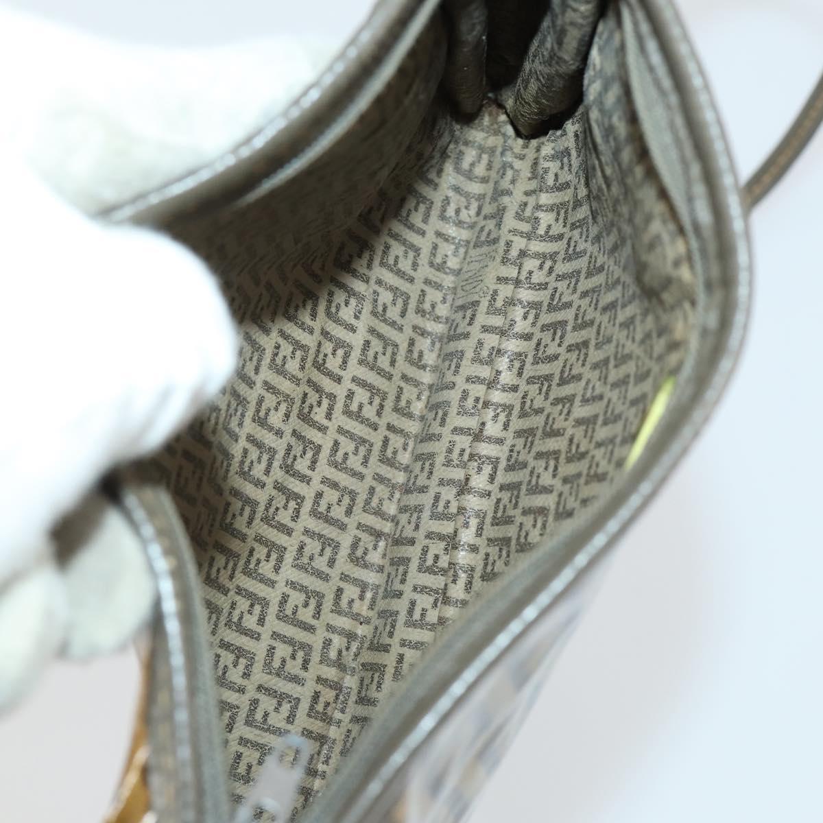 FENDI Zucca Canvas Zucchino Canvas Shoulder Bag 2 Set Black Brown Auth mr1847