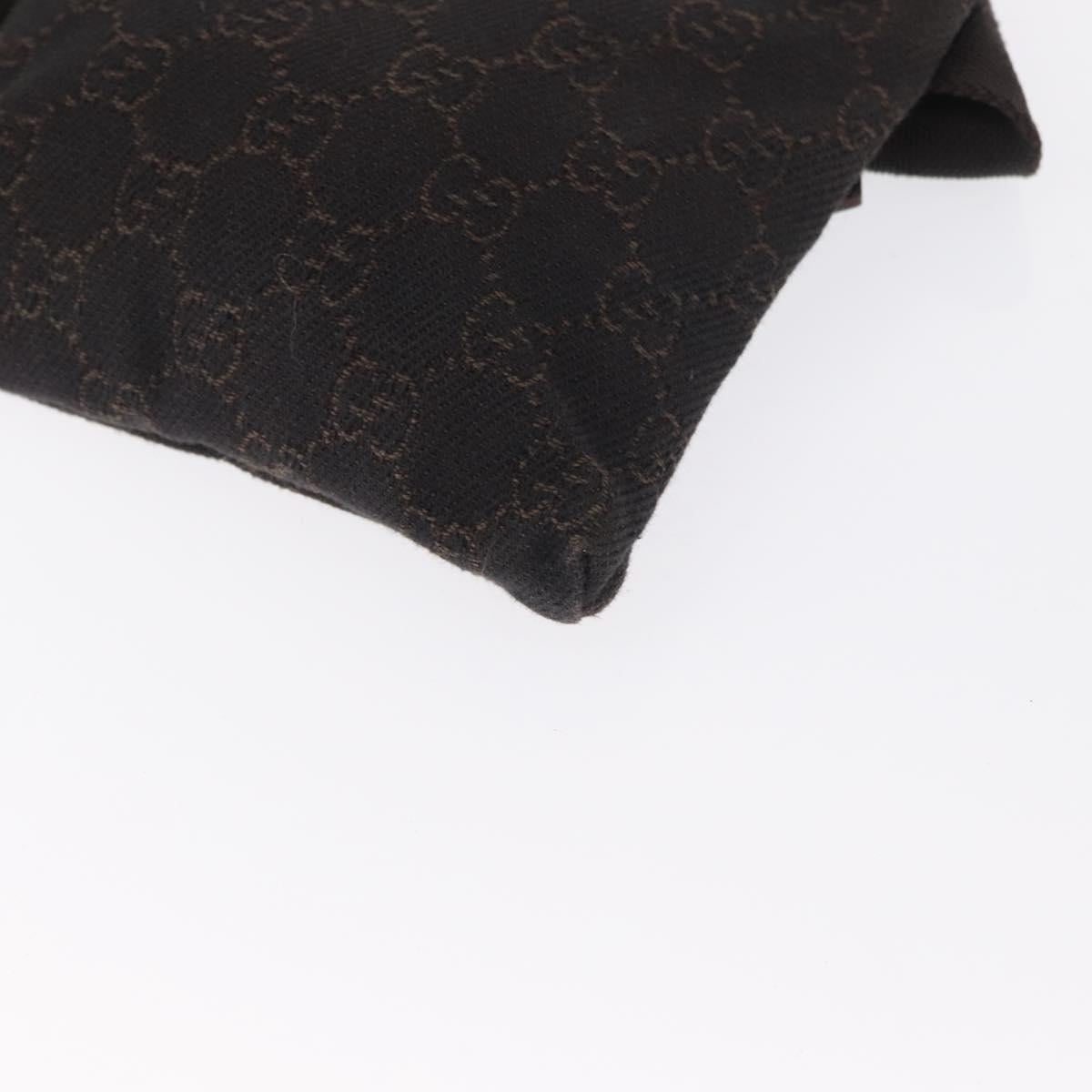 GUCCI GG Canvas Waist bag Brown Silver 28566 Auth mr1863