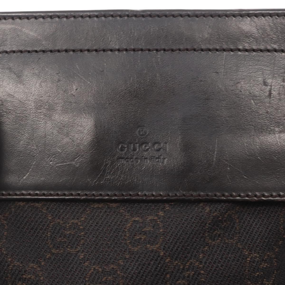 GUCCI GG Canvas Waist bag Brown Silver 28566 Auth mr1863