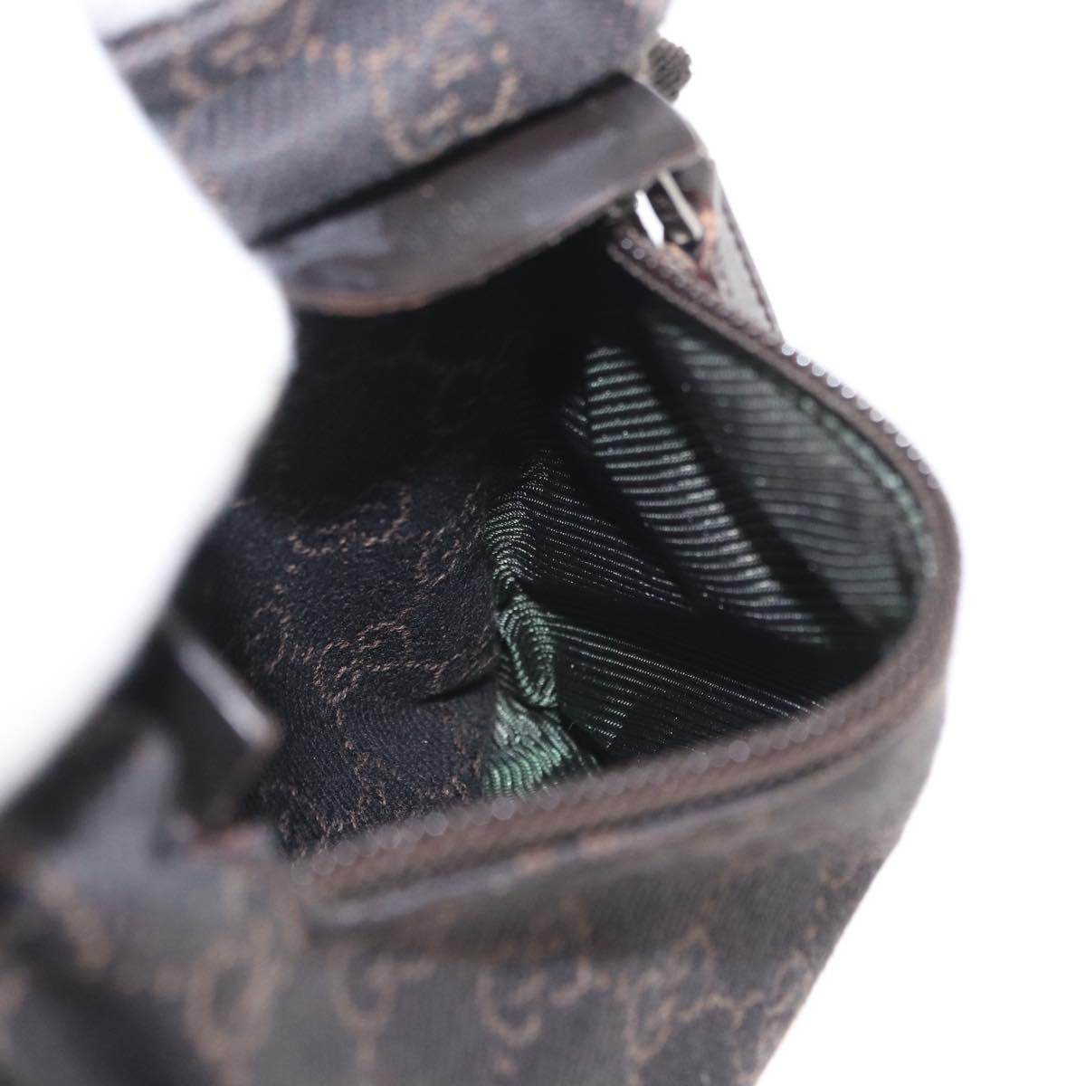 GUCCI GG Canvas Waist bag Brown Silver 28566 Auth mr1863