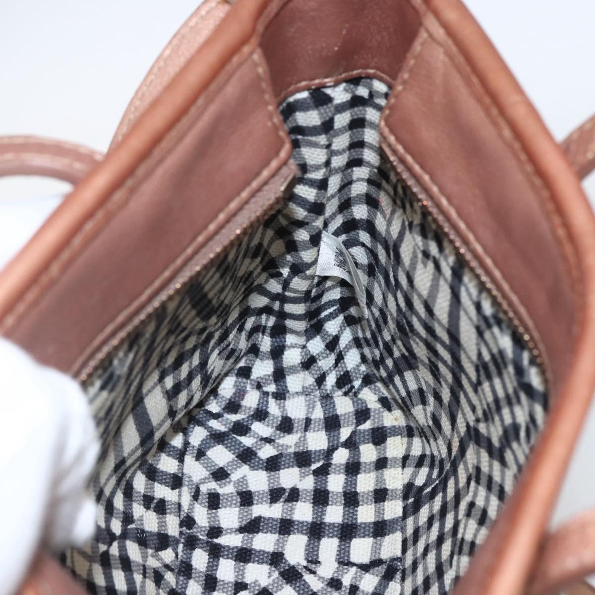 MCM Vicetos Logogram Anya Hand Bag PVC Leather 2way Pink Gold Auth mr1867