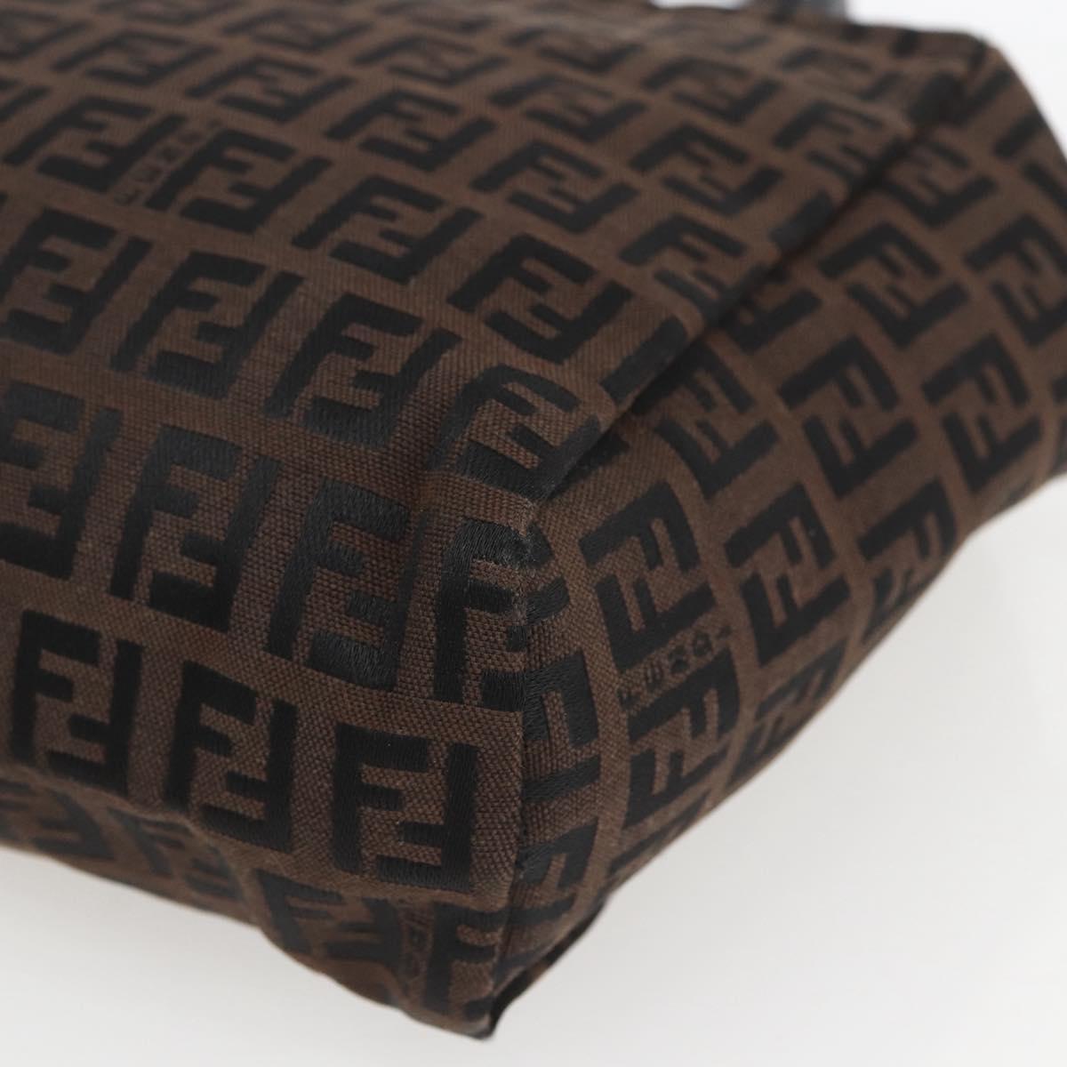 FENDI Zucchino Canvas Hand Bag Black Auth mr1872