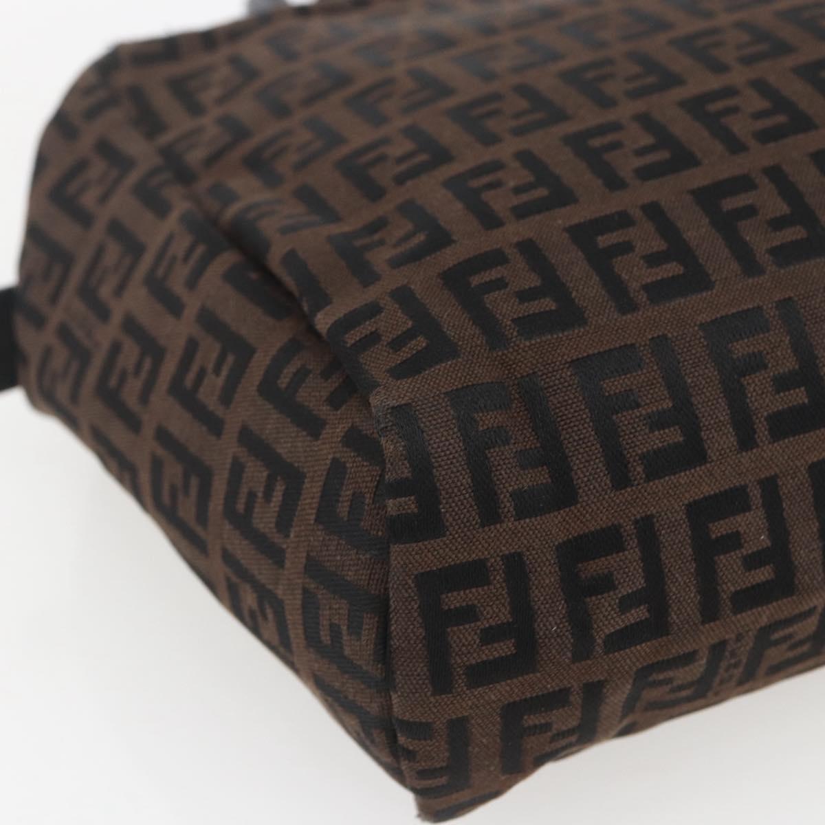FENDI Zucchino Canvas Hand Bag Black Auth mr1872