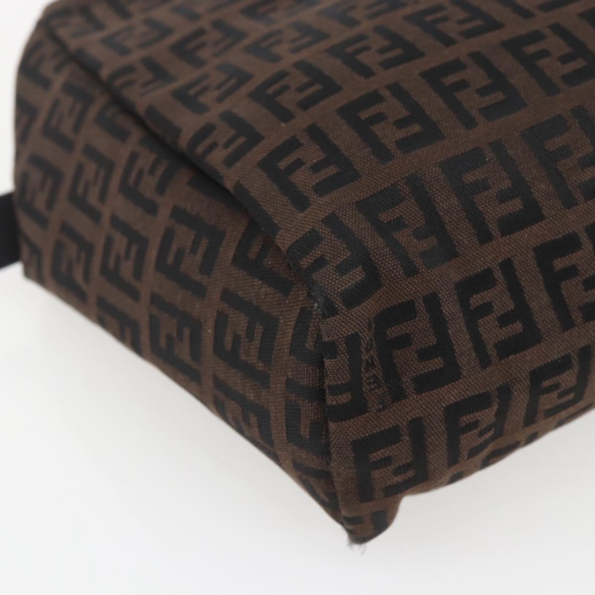FENDI Zucchino Canvas Hand Bag Black Auth mr1872