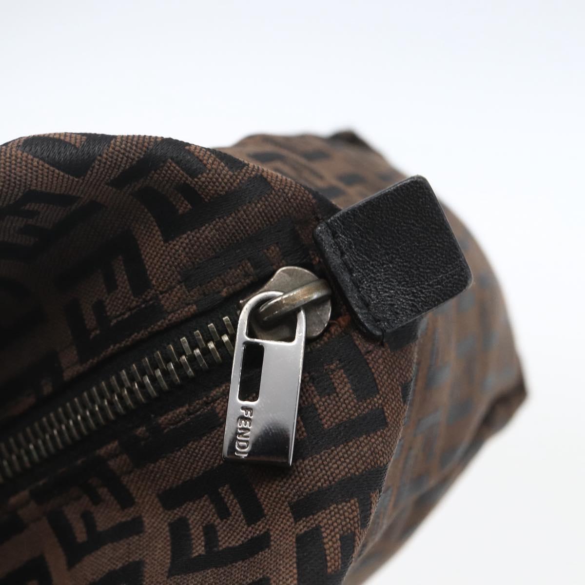 FENDI Zucchino Canvas Hand Bag Black Auth mr1872