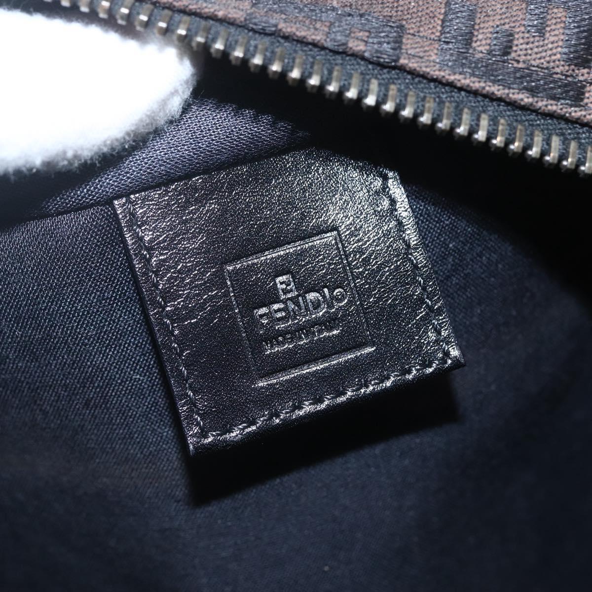 FENDI Zucchino Canvas Hand Bag Black Auth mr1872