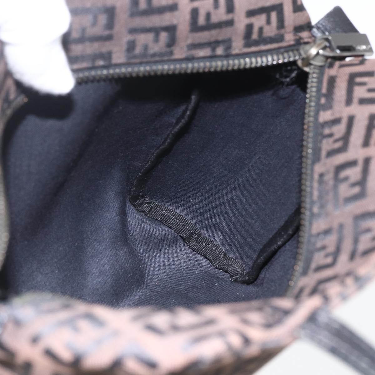 FENDI Zucchino Canvas Hand Bag Black Auth mr1872