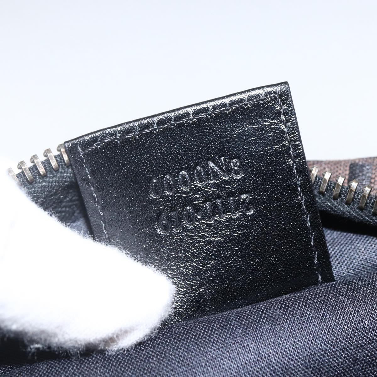 FENDI Zucchino Canvas Hand Bag Black Auth mr1872