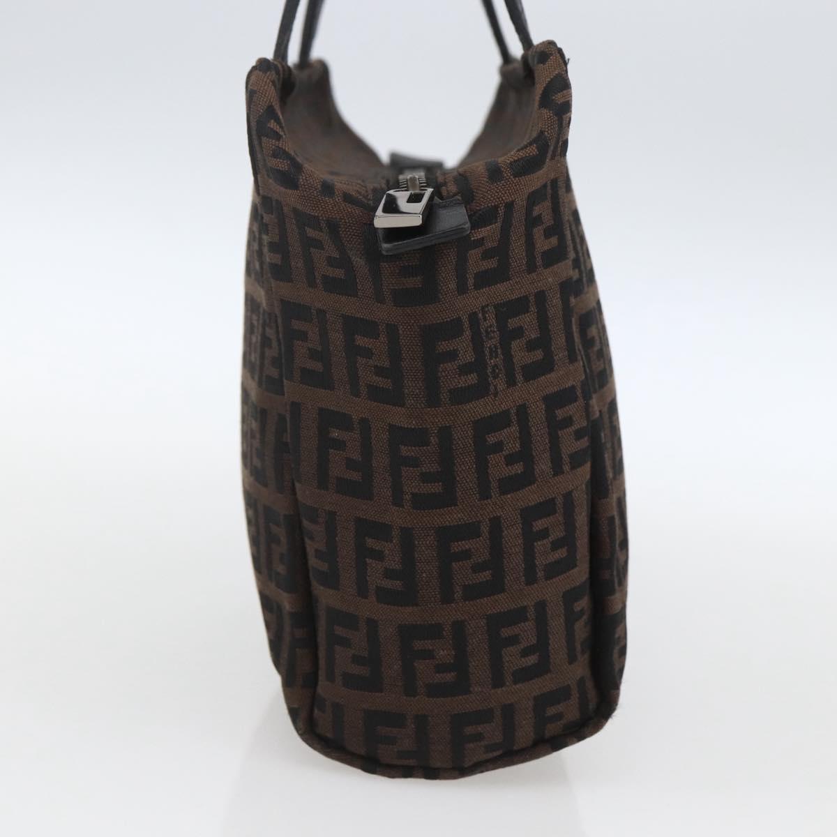 FENDI Zucchino Canvas Hand Bag Black Auth mr1872