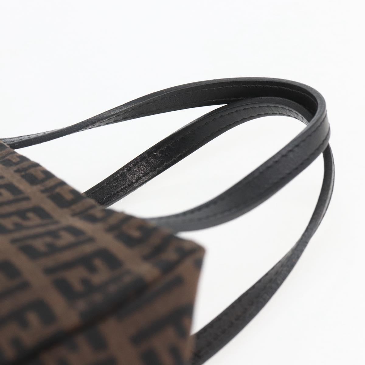 FENDI Zucchino Canvas Hand Bag Black Auth mr1872