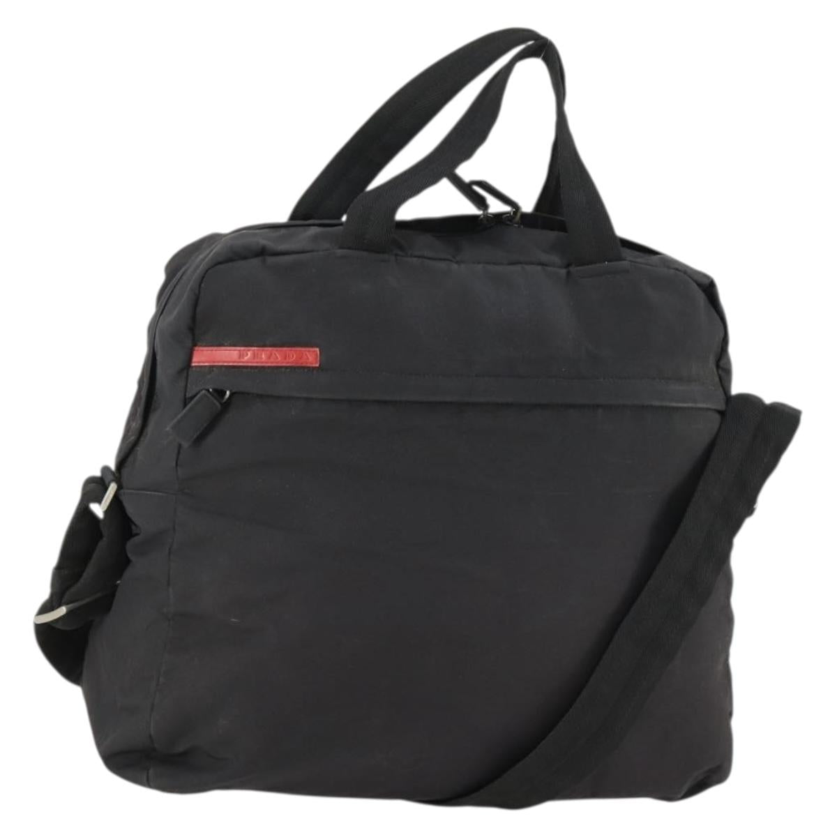 PRADA Sports Hand Bag Nylon 2way Black Silver Auth mr1877