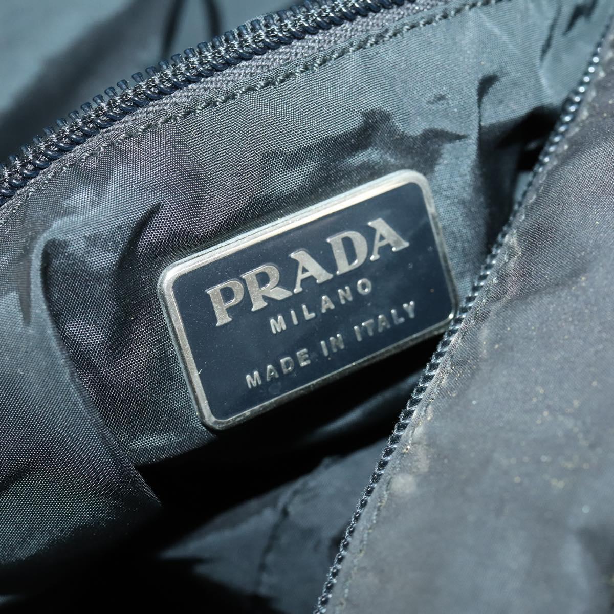 PRADA Sports Hand Bag Nylon 2way Black Silver Auth mr1877