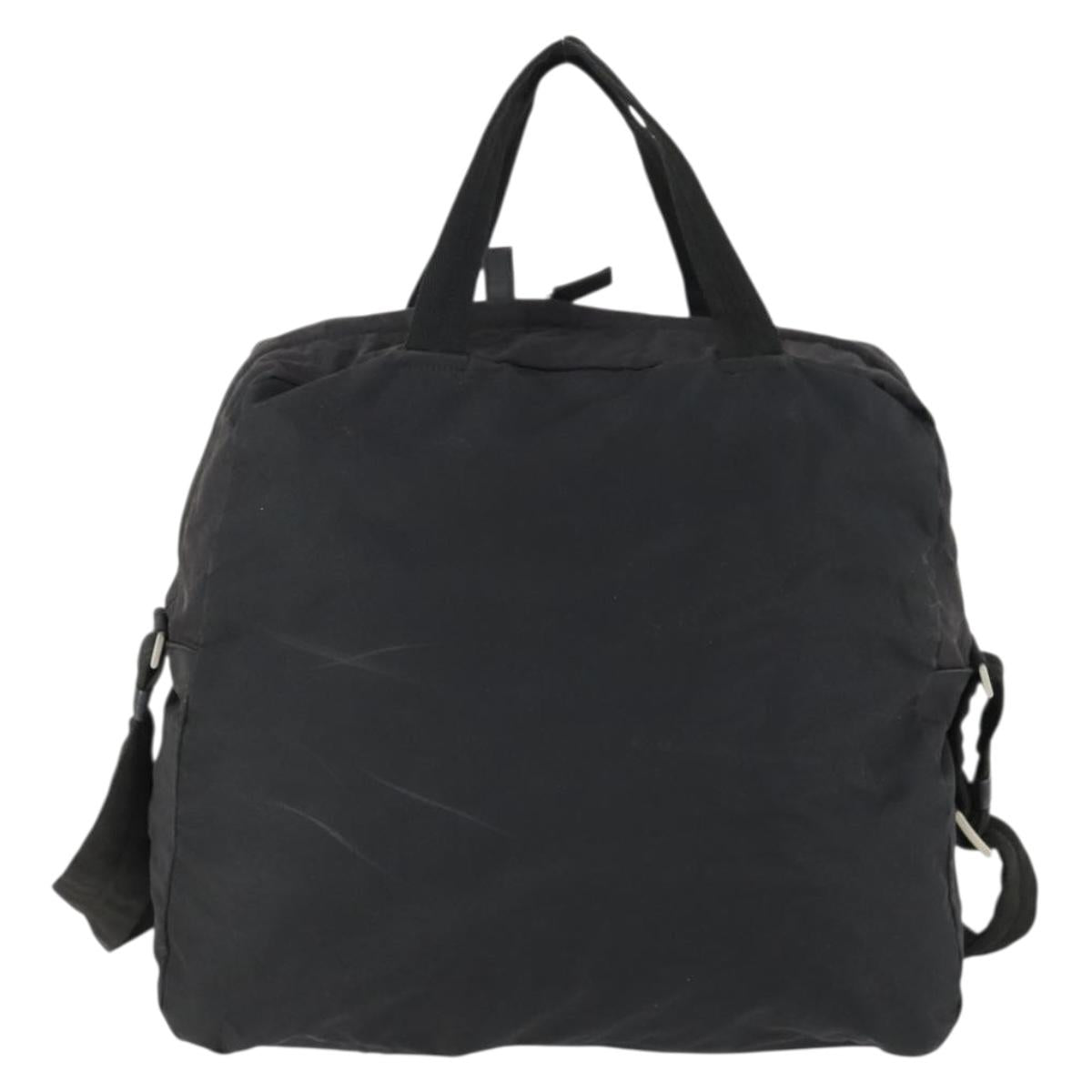 PRADA Sports Hand Bag Nylon 2way Black Silver Auth mr1877